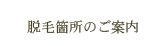 脱毛箇所のご案内